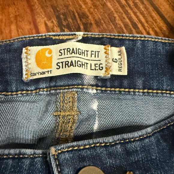 Carhartt Women's Straight Leg Jeans - Dark Blue - Picture 5 of 10